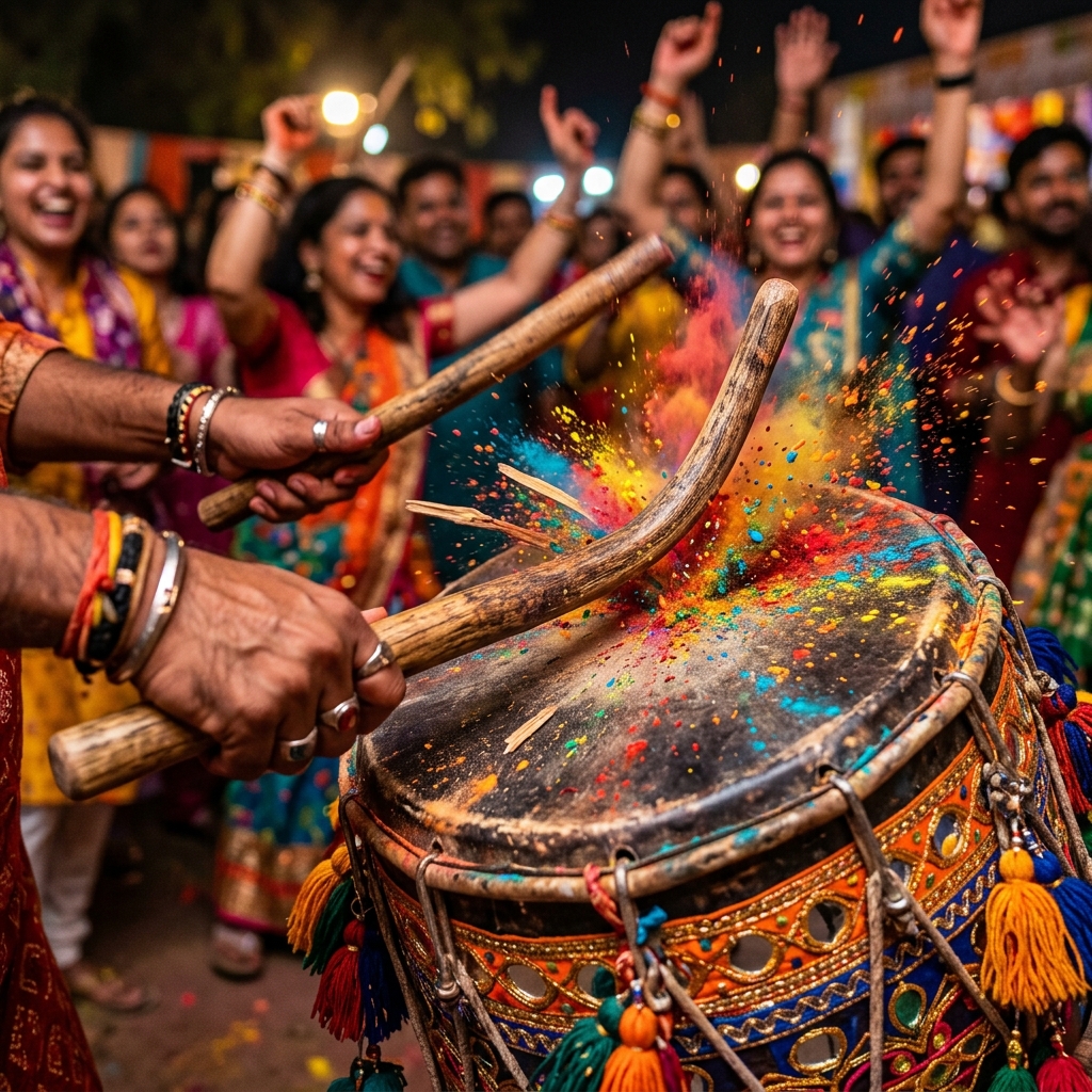 Dhol performance colors